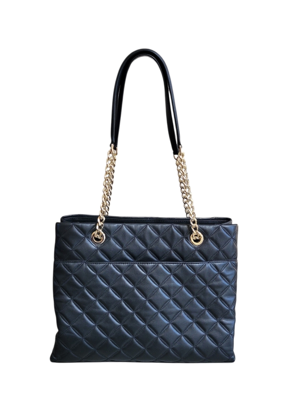 kate spade ♠️ Natalia Smooth Quilted Leather Tote Bag with Gold Chain Straps - Picture 5 of 15